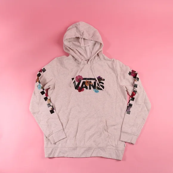Vans Tangled Pressed Floral Hoodie, Size Womens L Oatmeal Cottage Core Vibes - Picture 1 of 8